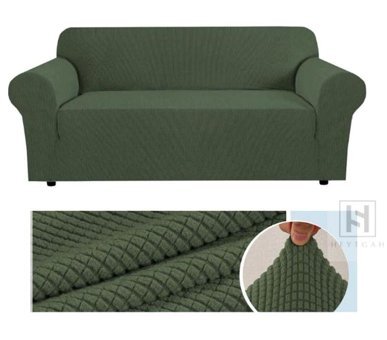 Heytgah Pamuklu - Polyester Bürümcük Süngersiz Kapitone Giydirmeli Mavi 3-2-1-1 Koltuk Örtüsü 80x120 cm