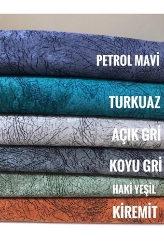 Madame Blue Kadife Süngerli Çizgili Turkuaz Tekli Koltuk Örtüsü 175x210 cm