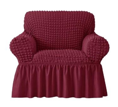 Eldost Ticaret Pamuklu - Polyester Bürümcük Jakarlı Süngersiz Armürlü Giydirmeli Bordo Tekli Koltuk Örtüsü 70x115 cm