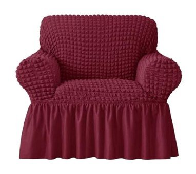 Eldost Ticaret Pamuklu - Polyester Bürümcük Jakarlı Süngersiz Armürlü Giydirmeli Bordo Tekli Koltuk Örtüsü 70x115 cm