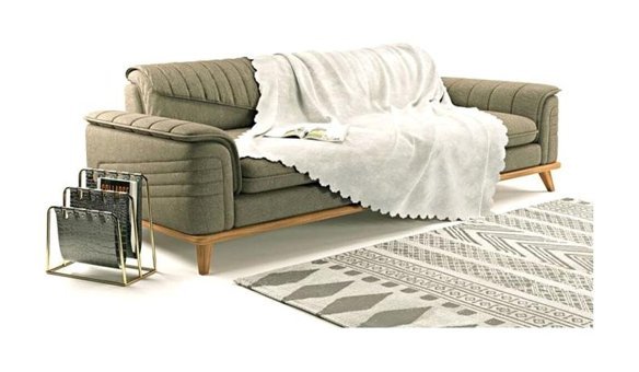 A.S.T Topdağı Tekstil Polyester Süngersiz Düz Bej Tekli Koltuk Örtüsü 180x220 cm
