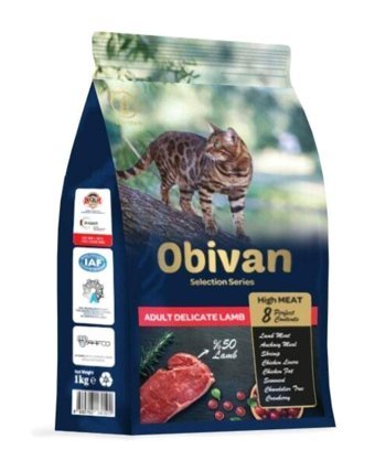 Obivan Low Grain Delicate Kuzu Etli Az Tahıllı Yetişkin Kuru Kedi Maması 3x1 kg