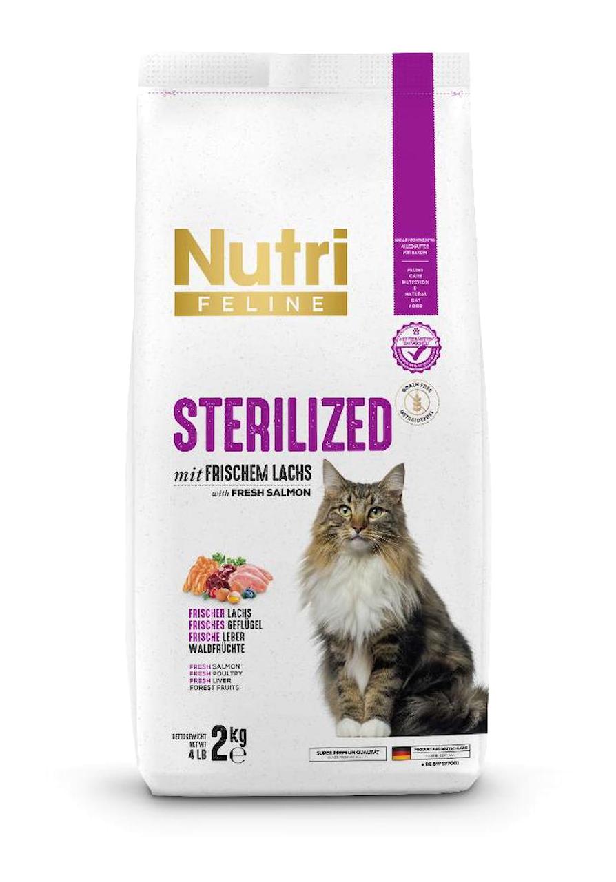 Nutri Feline Somonlu Kısırlaştırılmış Az Tahıllı Yetişkin Kuru Kedi Maması 2 kg