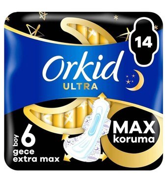 Orkid Gece Ekstra Max İnce 14'lü Hijyenik Ped 1 Adet