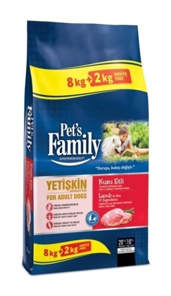 Pets Family Premium Kuzu Etli Tüm Irklar Yetişkin Kuru Köpek Maması 10 kg