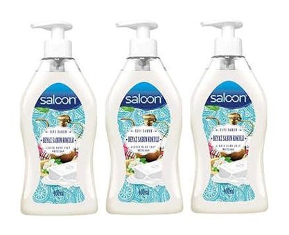 Saloon Beyaz Sabunlu Antibakteriyel Nemlendiricili 3'lü 400 ml Sıvı Sabun
