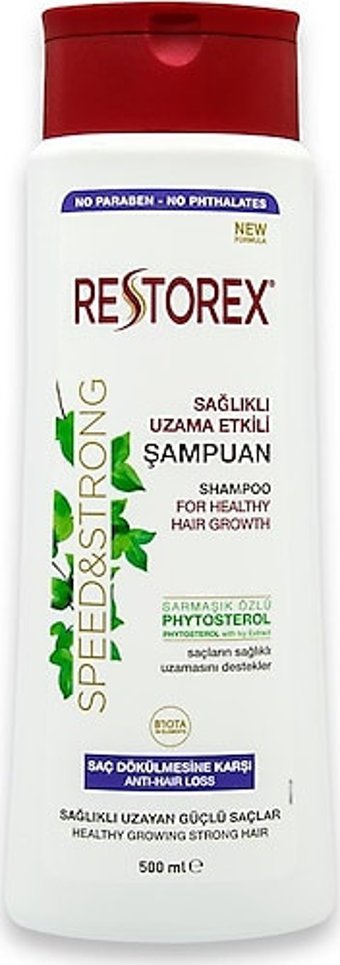 Restorex Saç Dökülmesine Karşı Düz Saçlar İçin Parabensiz Kremsiz Şampuan Unisex Şampuanı 500 ml