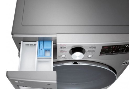 LG F0L9DGP2S 14 kg 1200 Devir E Enerji Sınıfı Buharlı Gri Kurutmalı Solo Çamaşır Makinesi