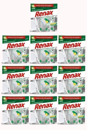 Renax Tablet Bulaşık Makinesi Deterjanı 10x10 Adet