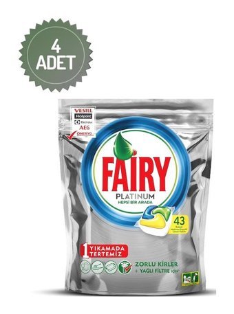 Fairy Platinum Tablet Bulaşık Makinesi Deterjanı 4x43 Adet