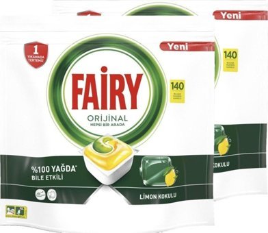 Fairy Hepsi Bir Arada Limon Kokulu Tablet Bulaşık Makinesi Deterjanı 2x140 Adet