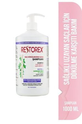 Restorex Kuru Düz Saçlar İçin Parabensiz Kremsiz Şampuan Unisex Şampuanı 1000 ml