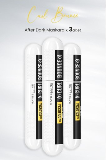 Maybelline New York Curl Bounce 3'lü Hacim Veren Lifting Etkili Suya Dayanıklı Siyah Maskara