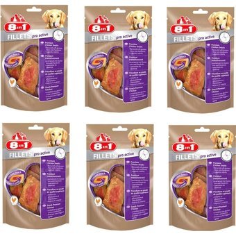 8in1 Fillets Pro Active Tavuk Tüm Irklar Yetişkin Köpek Ödül Maması 6x80 gr