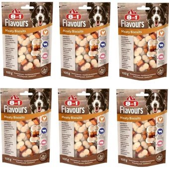 8in1 Flavours Meaty Karışık Tüm Irklar Yetişkin Köpek Ödül Maması 6x100 gr