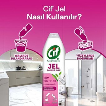 Cif Cleanboost Çamaşır Sulu Jel Çiçek Ferahlığı Yüzey Temizleyici 750 ml