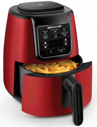 Karaca Air Pro Cook Köz XL Airfryer 4 lt Tek Hazneli Izgara Yapan Led Ekranlı Sıcak Hava Fritözü Kırmızı