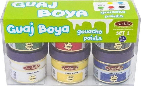 Artebella Abs70050 Çok Renkli 6 Adet x 6x50 ml Guaj Boya Seti