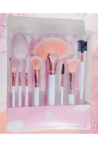Fontenay 9'lu Allık Eyeliner Far Makyaj Fırçası Seti