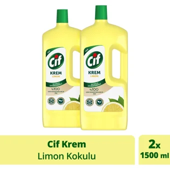 Cif Krem Limon Kokulu Parabensiz Yüzey Temizleyici 2x1.5 lt
