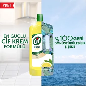 Cif Krem Limon Kokulu Parabensiz Yüzey Temizleyici 2x1.5 lt