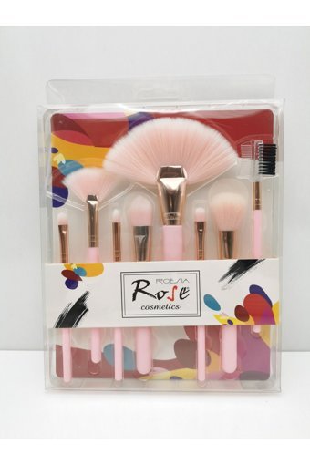 Roesıa Rose Cosmetics Rose Lüks 8'li Allık Far Makyaj Fırçası Seti