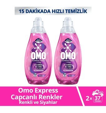 Omo Express Fresh Capcanlı Renkler 37 Yıkama Renkli Ve Siyahlar Sıvı Deterjanı 2 x 1480 ml