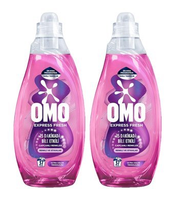 Omo Express Fresh Capcanlı Renkler 37 Yıkama Renkli Ve Siyahlar Sıvı Deterjanı 2 x 1480 ml