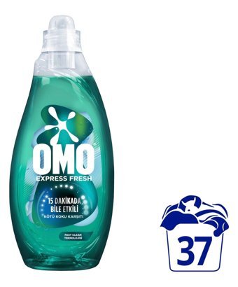 Omo Express Fresh Kötü Koku Karşıtı 37 Yıkama Beyaz Ve Renkliler Sıvı Deterjanı 6 x 1480 ml