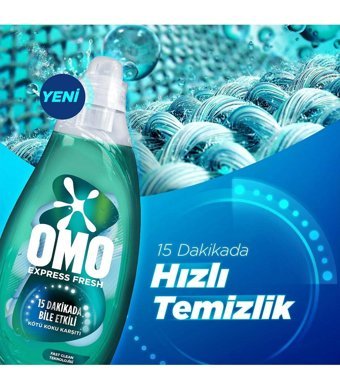 Omo Express Fresh Kötü Koku Karşıtı 37 Yıkama Beyaz Ve Renkliler Sıvı Deterjanı 6 x 1480 ml