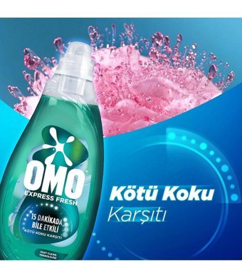 Omo Express Fresh Kötü Koku Karşıtı 37 Yıkama Beyaz Ve Renkliler Sıvı Deterjanı 6 x 1480 ml