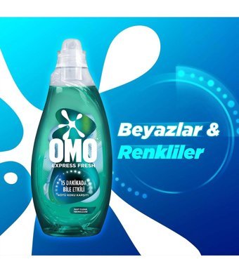 Omo Express Fresh Kötü Koku Karşıtı 37 Yıkama Beyaz Ve Renkliler Sıvı Deterjanı 6 x 1480 ml