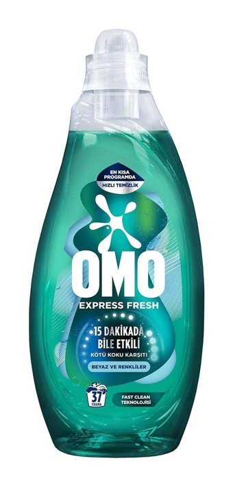 Omo Express Fresh Kötü Koku Karşıtı 37 Yıkama Beyaz Ve Renkliler Sıvı Deterjanı 1480 ml