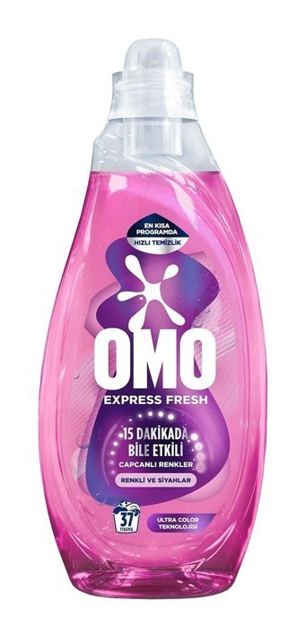 Omo Express Fresh Capcanlı Renkler 37 Yıkama Renkli Ve Siyahlar Sıvı Deterjanı 1480 ml