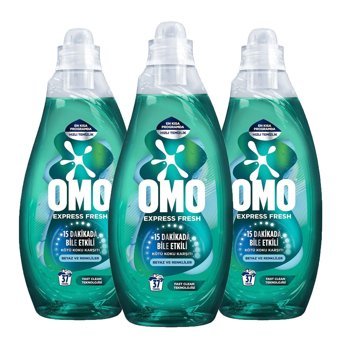Omo Express Fresh Kötü Koku Karşıtı 37 Yıkama Beyaz Ve Renkliler Sıvı Deterjanı 3 x 1480 ml
