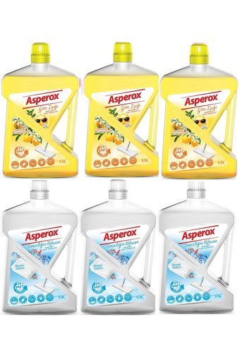 Asperox Portakal Limon ve Beyaz Sabun Kokulu Yüzey Temizleyici 6x2.5 lt