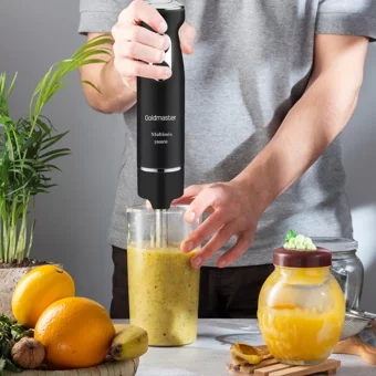 Goldmaster Multimix Turbolu 4 Bıçaklı Tekli El Blender Siyah