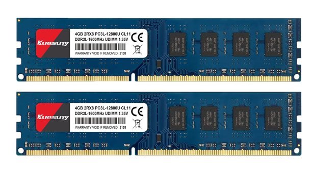 Kuesuny 8 GB DDR3 2x4 1600 MHz Ram