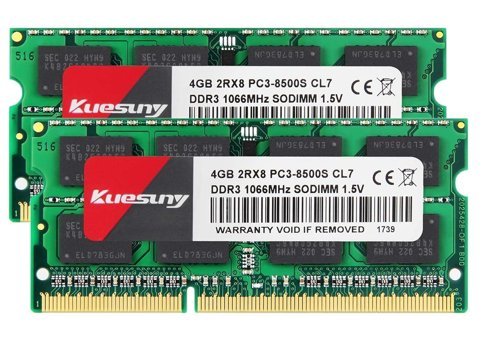 Kuesuny 8 GB DDR3 2x4 1066 MHz Ram Yeşil