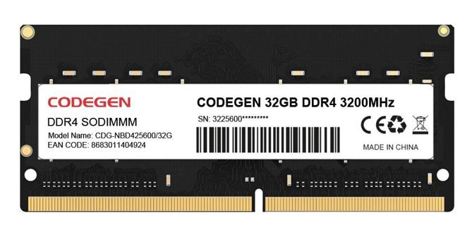 Codegen CDG-NBD425600/32G 32 GB DDR4 1x32 3200 MHz Ram