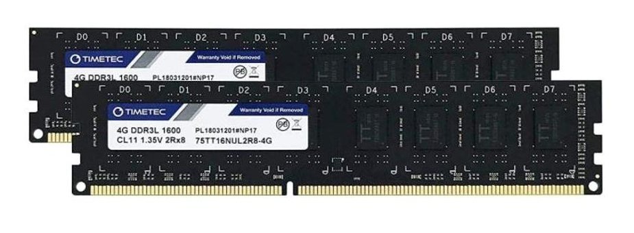 Timetec 8 GB DDR3 2x4 1600 MHz Ram Siyah