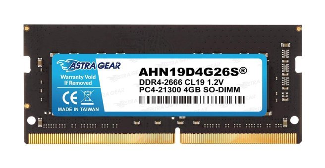 ASTRA GEAR AHN19D4G26S 4 GB DDR4 1x4 2666 MHz Ram