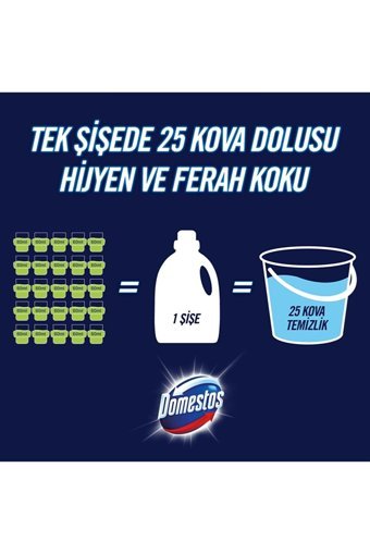Domestos Çam Kokulu Yüzey Temizleyici 1.5 lt + Dağ Esintisi Çamaşır Suyu 750 ml + Hijyenik Köpük Banyo Muftak 450 ml
