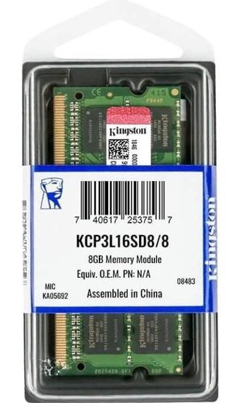 Kingston KCP3L16SD8/8 8 GB DDR3 1x8 1600 Mhz Ram