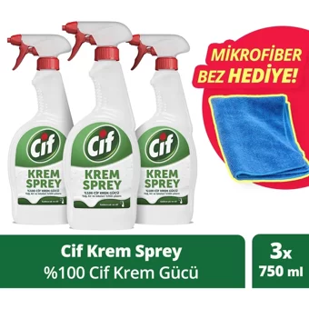 Cif Krem Sprey Yüzey Temizleyici 3x750 ml
