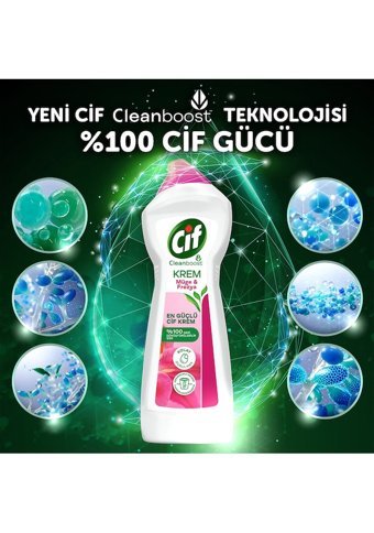 Cif Krem Freyza ve Müge Çiçeği Kokulu Yüzey Temizleyici 4x750 ml