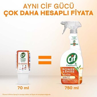 Cif Power & Shine Mutfak Konsantre Yüzey Temizleyici 70 ml