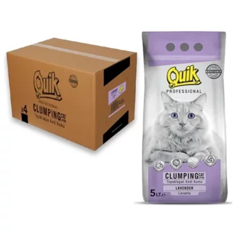 Quik Lavanta Kokulu Topaklanan İnce Taneli Bentonit Kedi Kumu 20 lt