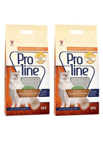 Proline Portakal Kokulu Topaklanan İnce Taneli Bentonit Kedi Kumu 2x10 lt