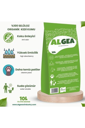 Algea Virgin Kraft Topaklanan İnce Taneli Bentonit Kedi Kumu 10 lt